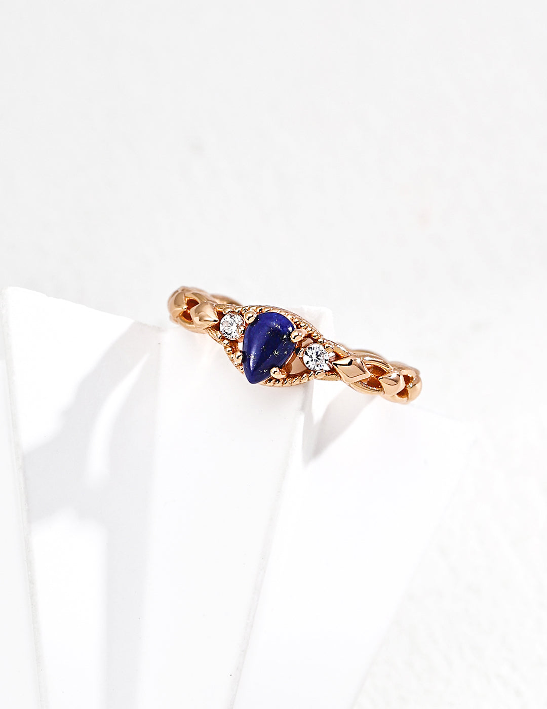 Silver vintage ring with lapis lazuli and zirconia – RXYJewelry