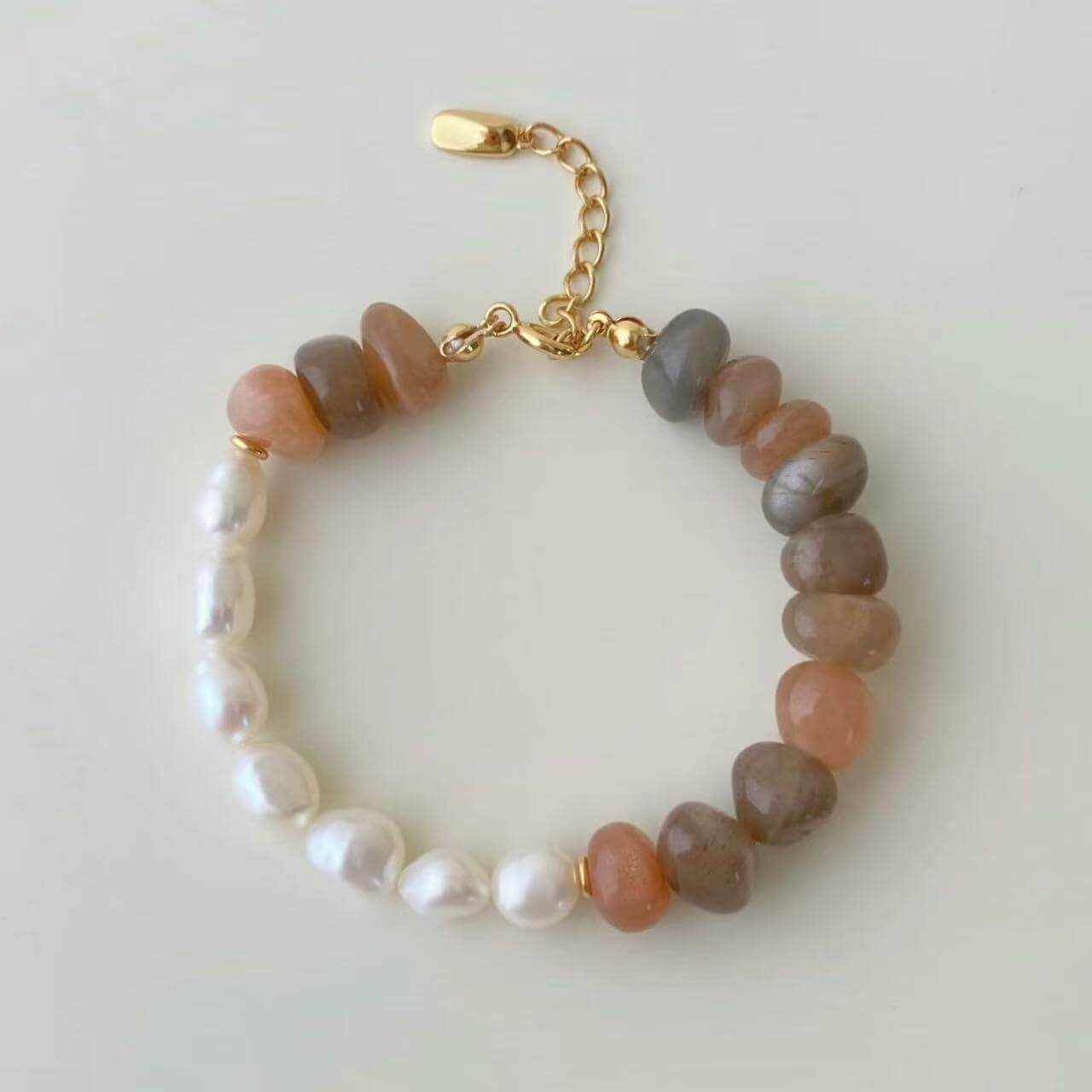 RXYjewelry Silver Vintage Style Natural Pearls Crysta Bracelet