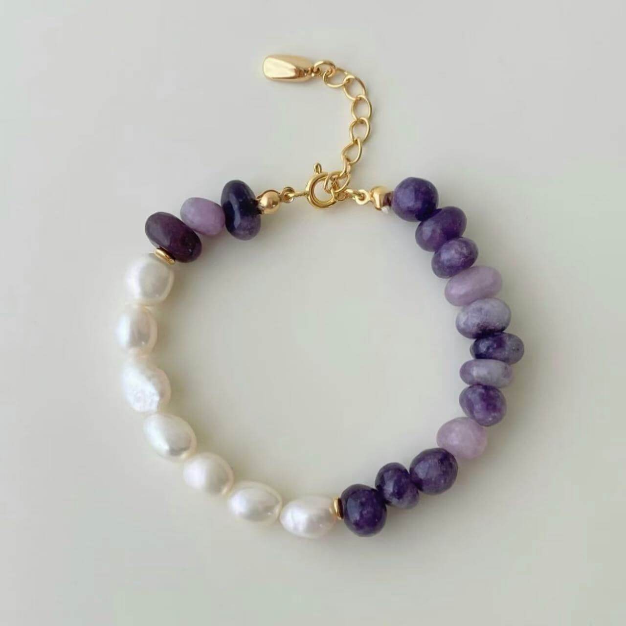 RXYjewelry Silver Vintage Style Natural Pearls Crysta Bracelet