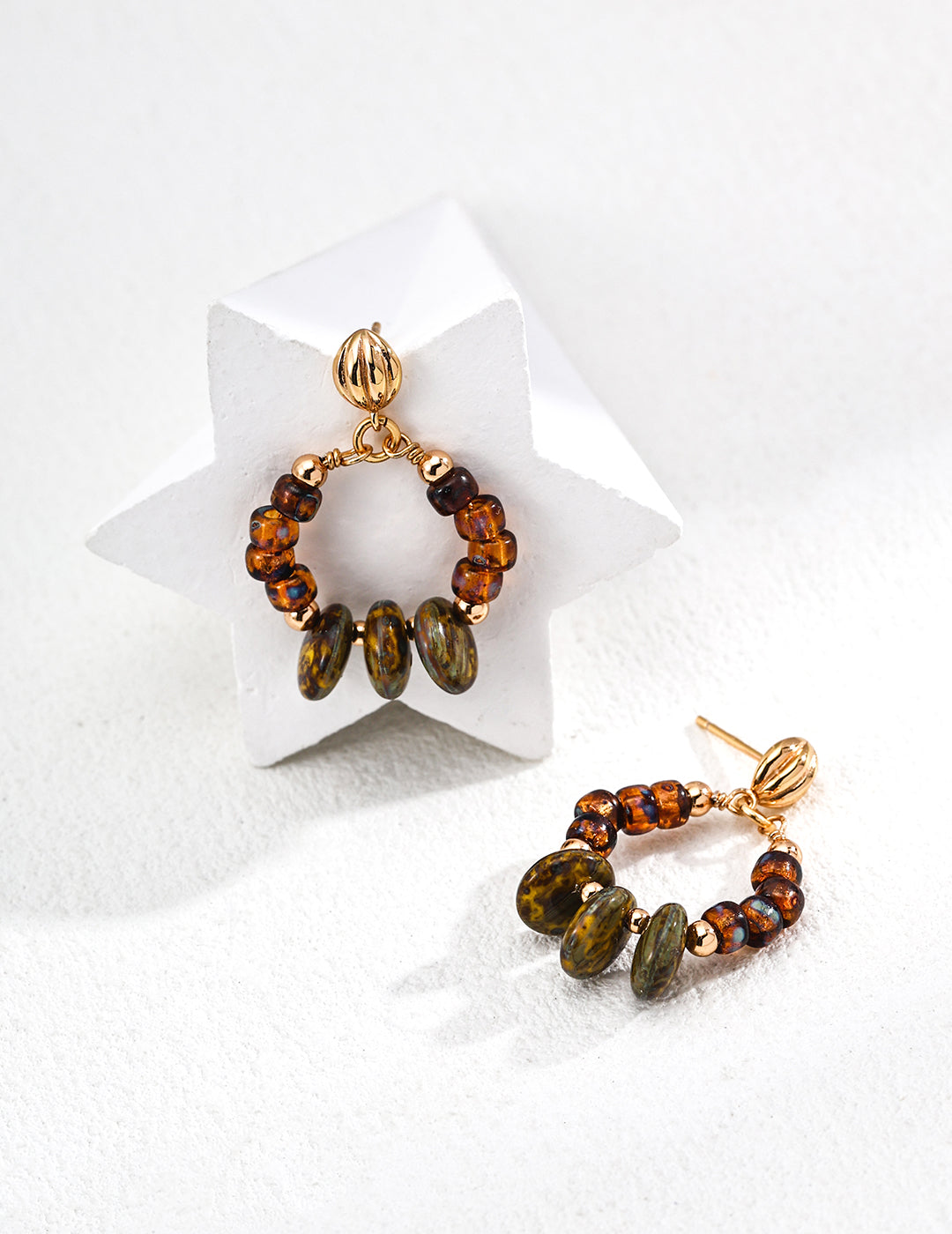Sterling silver vintage earrings with illusion glass beads – RXYJewelry