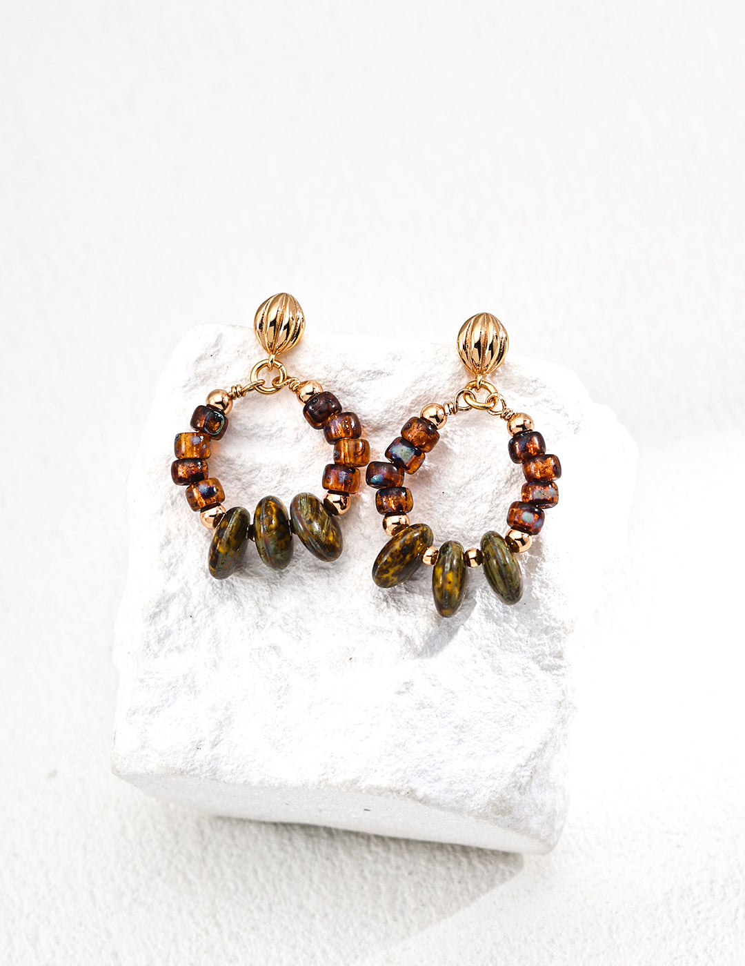 Sterling silver vintage earrings with illusion glass beads – RXYJewelry