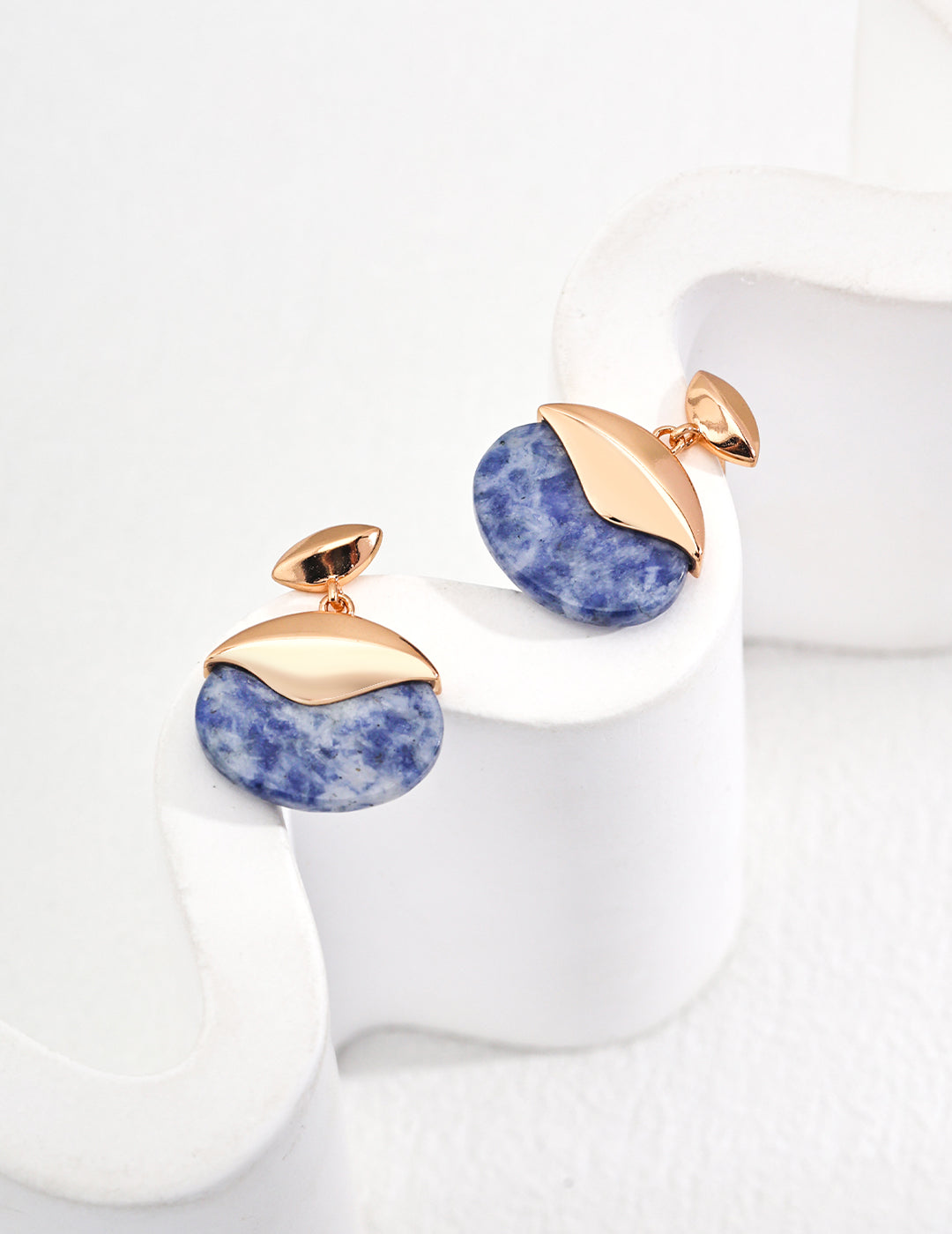 Sterling silver earrings with natural blue kyanite stones – RXYJewelry