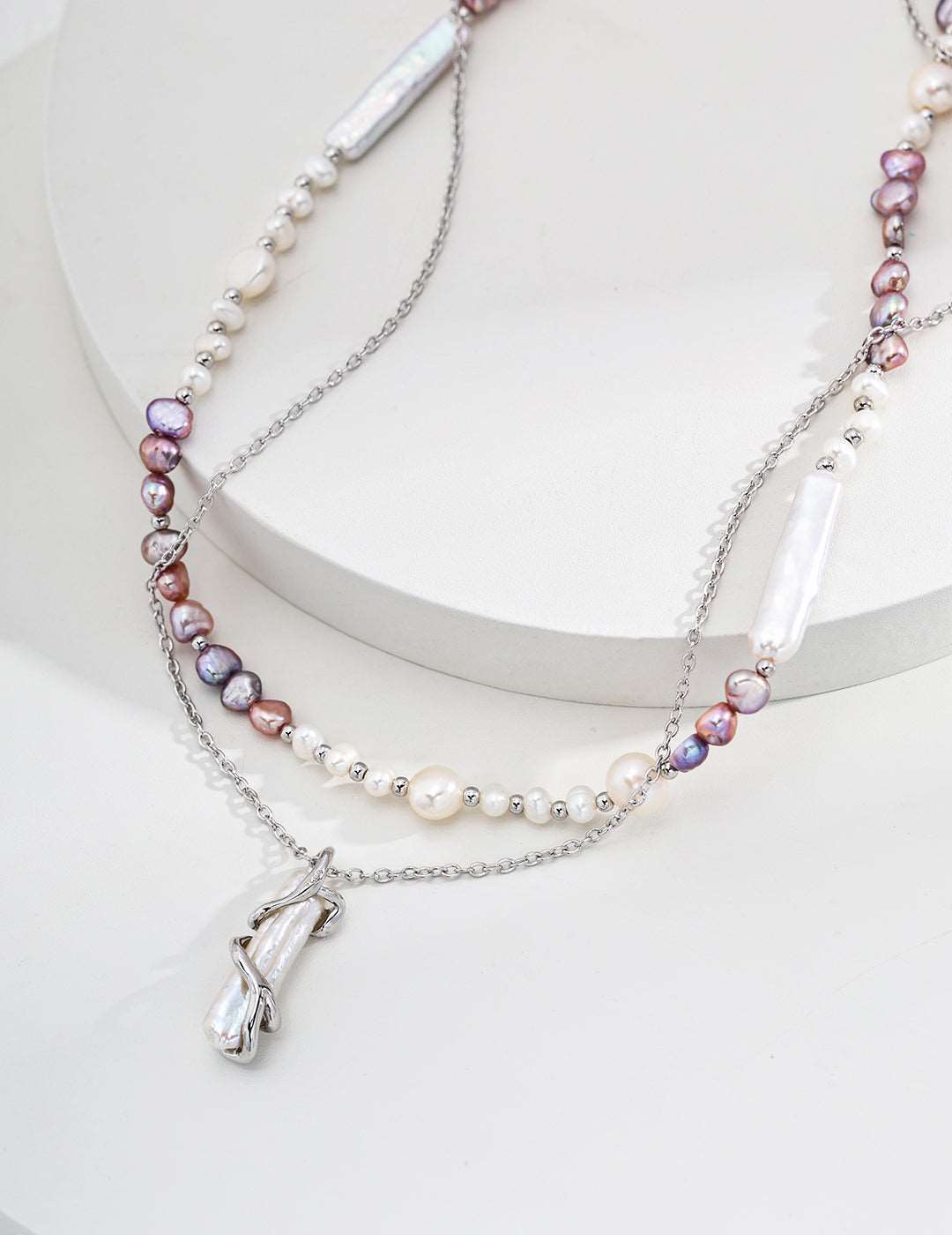925 Silver Natural Pearl Necklace - RXYjewelry