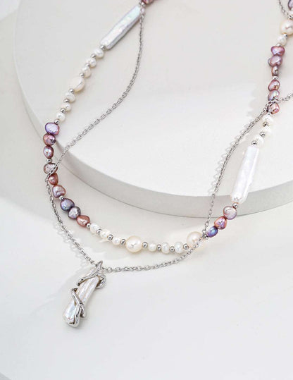 925 Silver Natural Pearl Necklace - RXYjewelry
