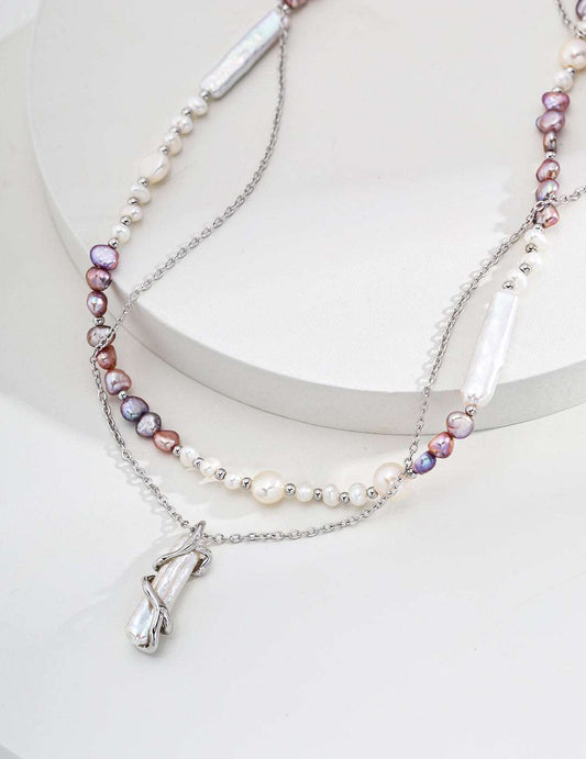 925 Silver Natural Pearl Necklace - RXYjewelry