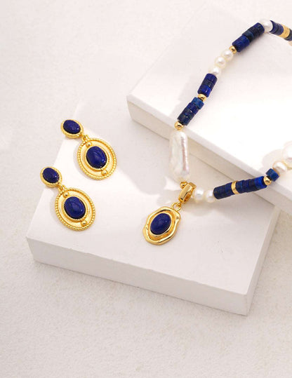 Lapis lazuli Silver Necklace - RXYjewelry