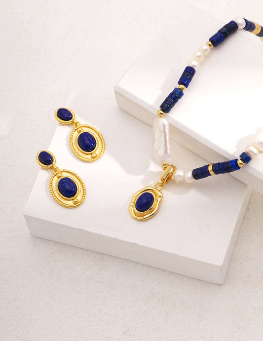 Lapis lazuli Silver Necklace - RXYjewelry