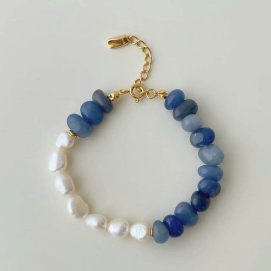 rxy blue crystal beads with natural peral