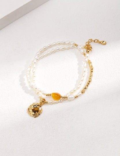 Agate pearl and gemstone necklace – natural elegance by RXYJewelry