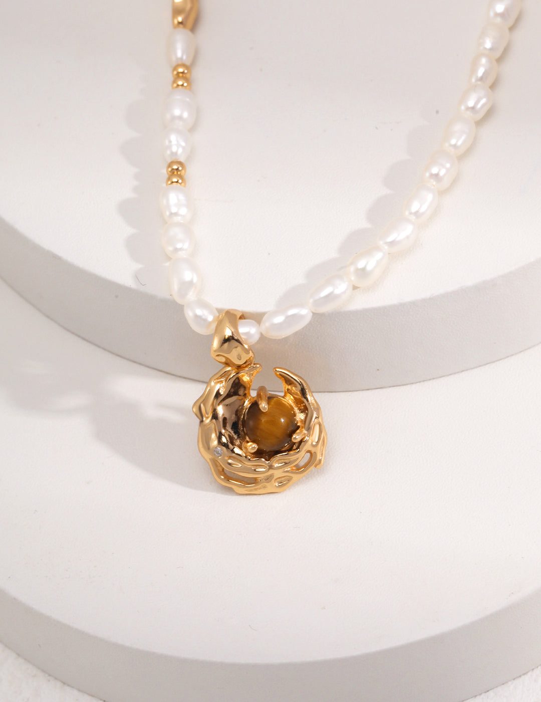 Agate pearl and gemstone necklace – natural elegance by RXY-Jewelry