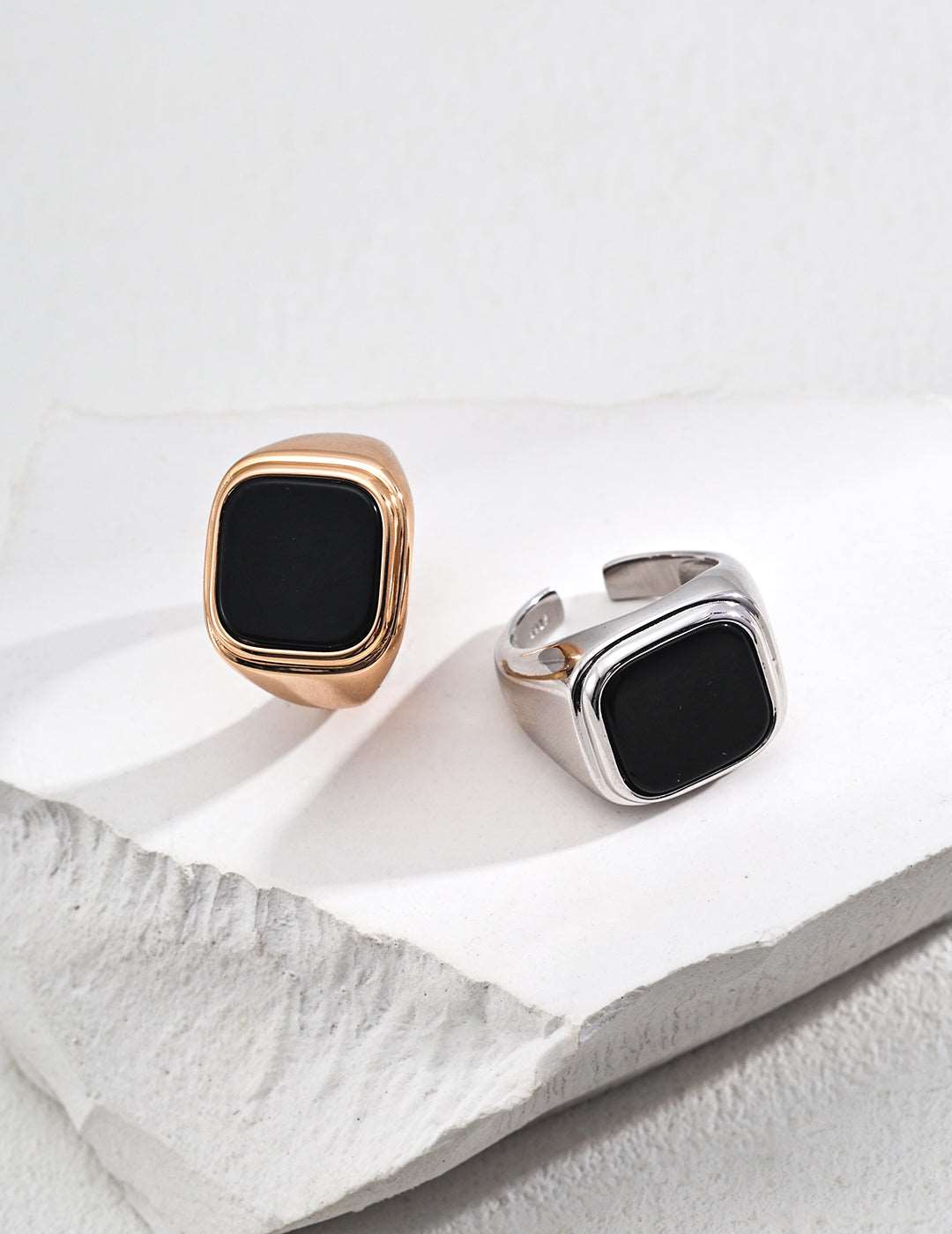 RXY Silver Niche Design Onyx Ring - RXYjewelry