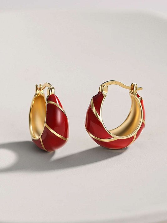 RXY Red Drip Glaze Earrings - RXYjewelry