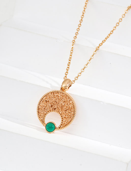 RXY Silver Green Jade Pendant Necklace - RXYjewelry