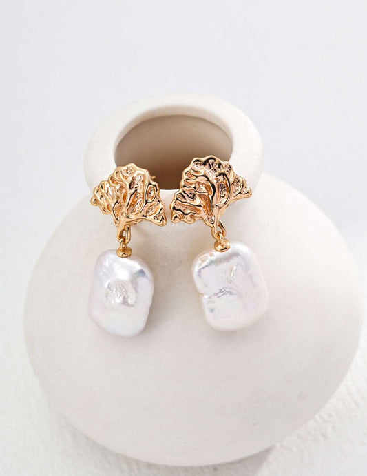 RXY Silver Vintage Natural Pearl Earrings - RXYjewelry