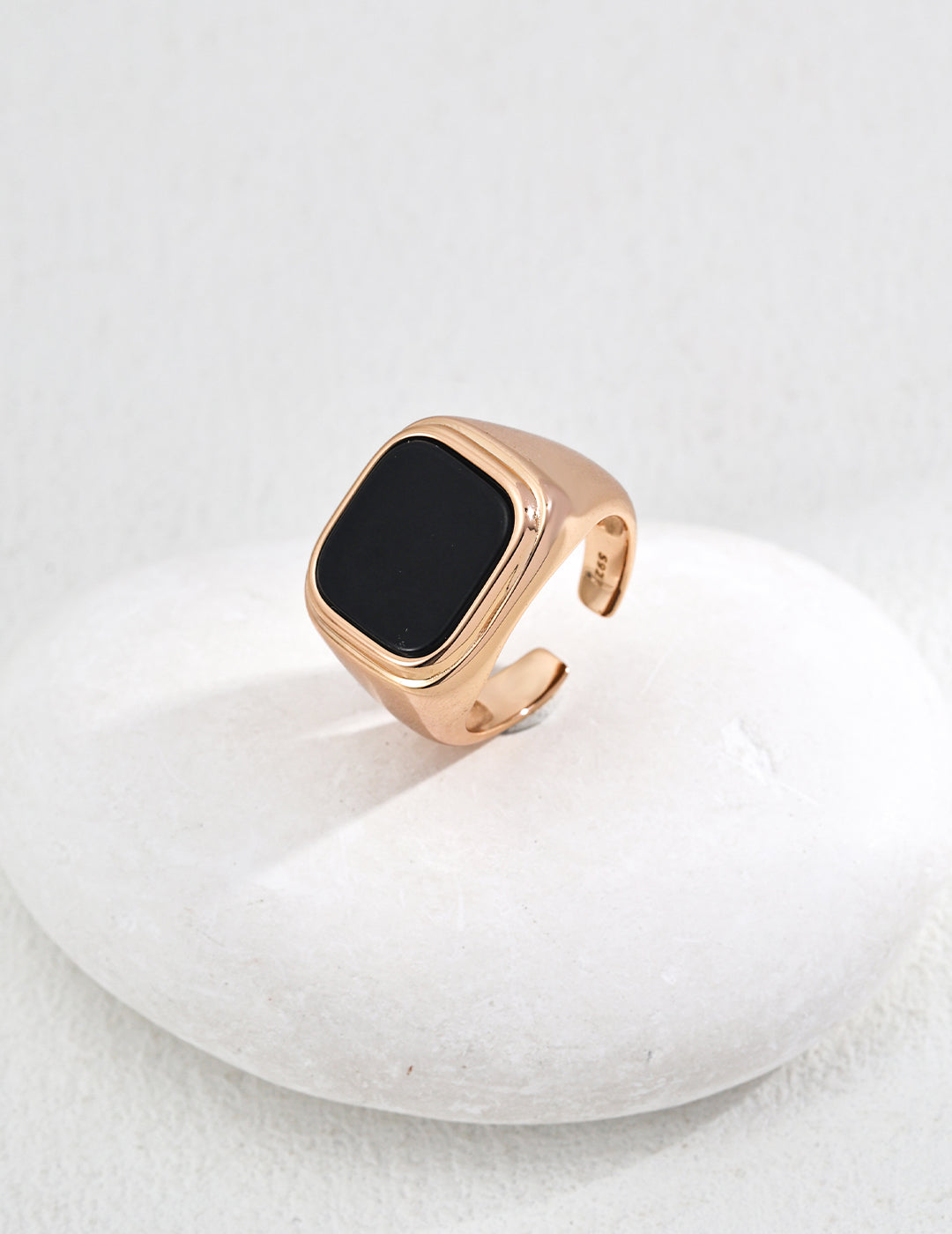 Silver Niche Design Onyx Ring - RXYjewelry
