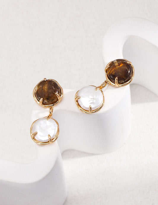 RXY Sterling Silver Pearl Resin Earrings - RXYjewelry