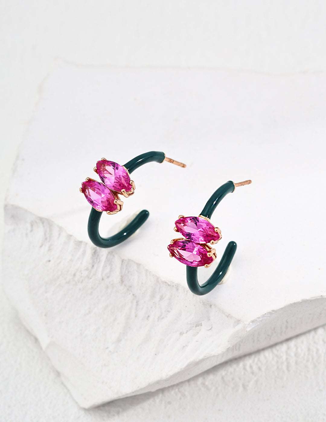 RXY Silver Vintage Drip Glaze Zirconia Earrings - RXYjewelry