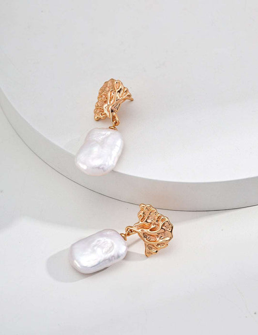 RXY Silver Vintage Natural Pearl Earrings - RXYjewelry
