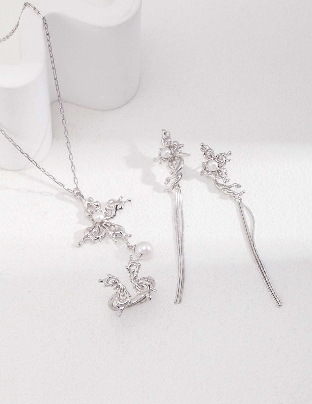Silver Natural pearl Vintage Necklace - RXYjewelry
