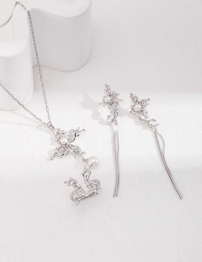 Silver Natural pearl Vintage Necklace - RXYjewelry