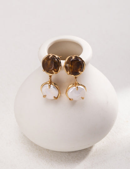 RXY Sterling Silver Pearl Resin Earrings - RXYjewelry