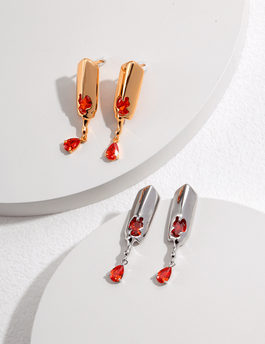 Sterling Silver Zirconia Earrings - RXYjewelry