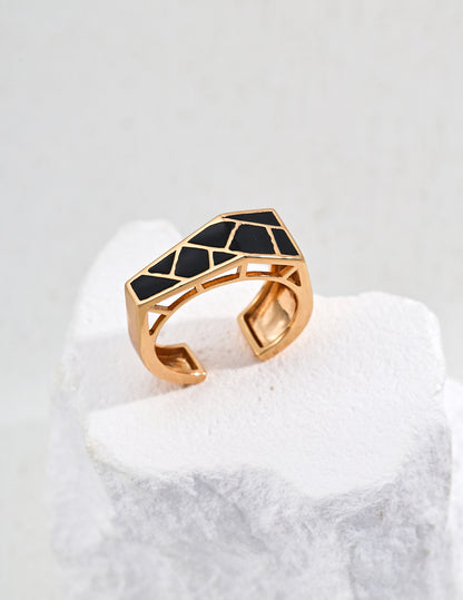 Sterling Silver Drip Enamel Ring - RXYjewelry