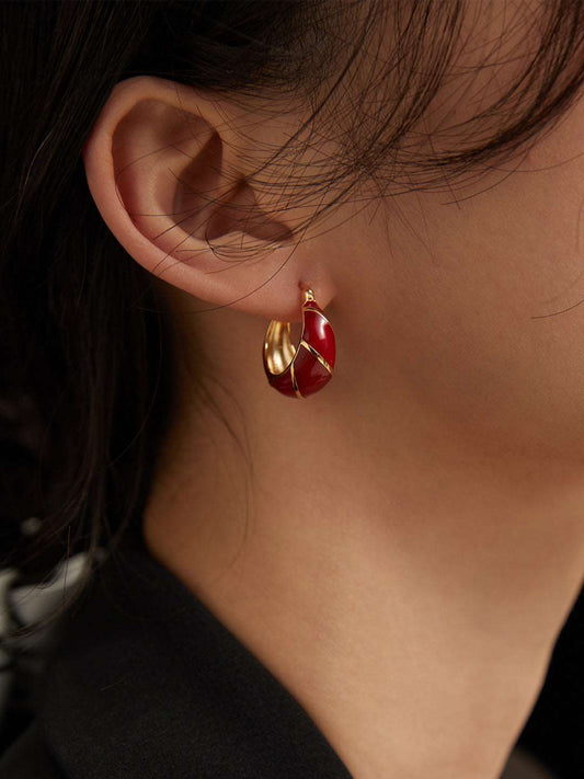 RXY Red Drip Glaze Earrings - RXYjewelry