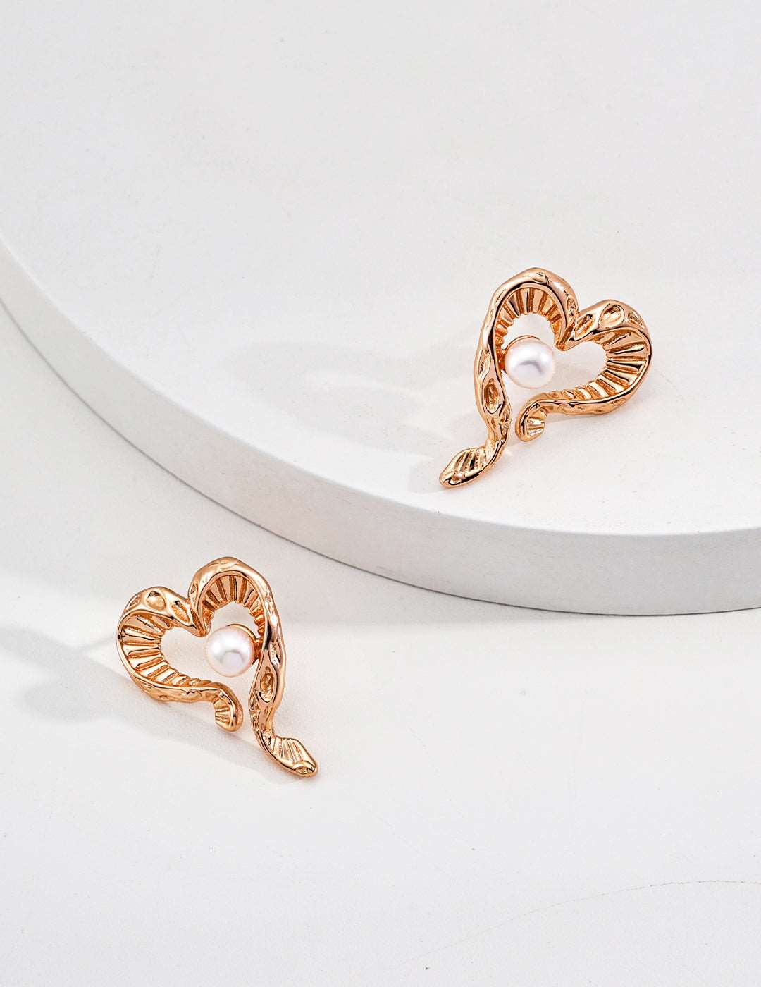 RXY Silver Heart Shaped Natural Pearl Earrings - RXYjewelry