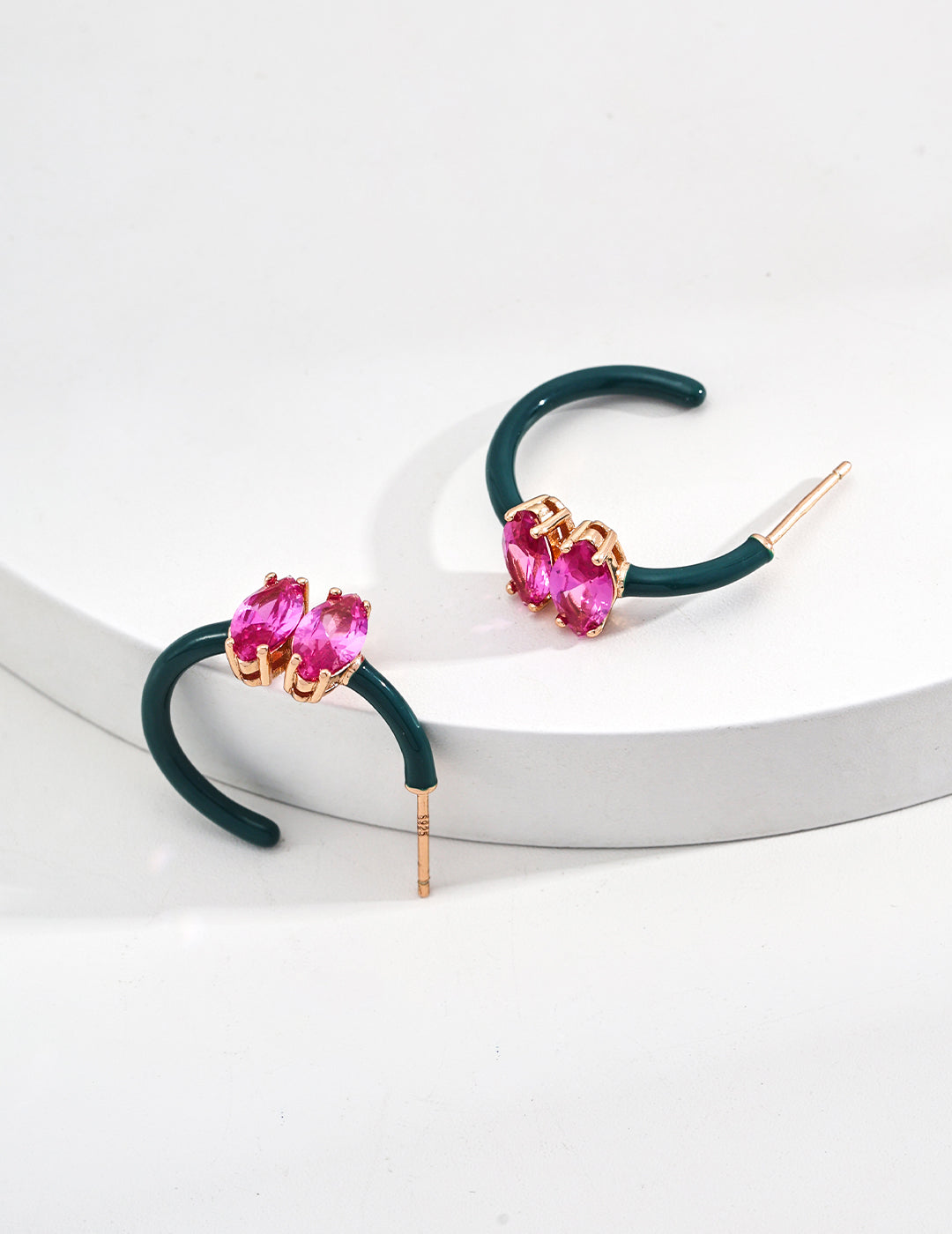 RXY Silver Vintage Drip Glaze Zirconia Earrings - RXYjewelry