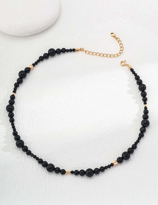 Silver Onyx Necklace - RXYjewelry