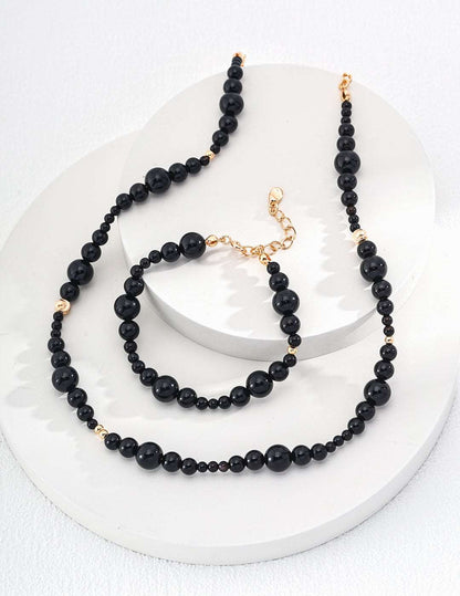 Silver Onyx Necklace - RXYjewelry