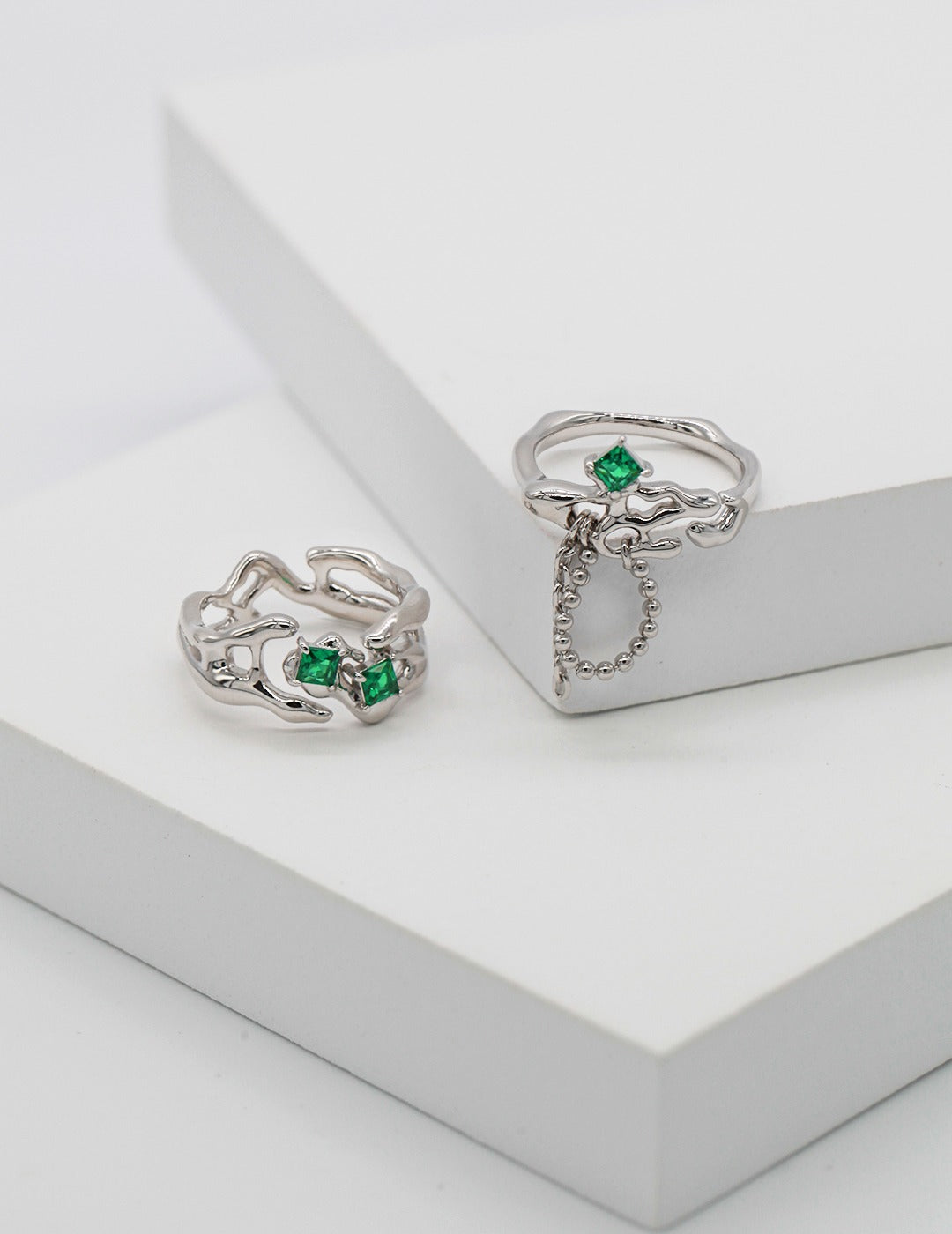 Sterling Silver Crystal Ring - RXYjewelry
