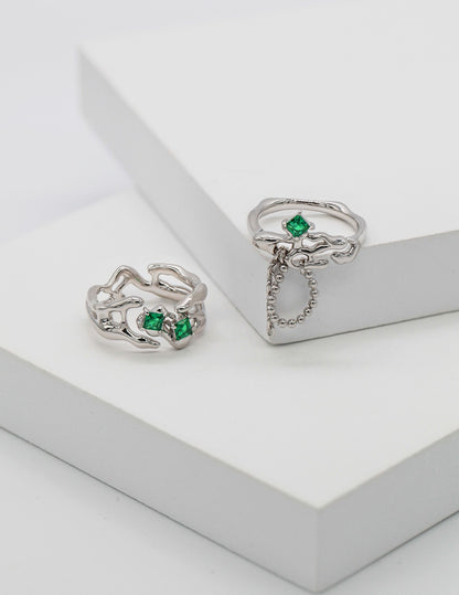 Sterling Silver Crystal Ring - RXYjewelry