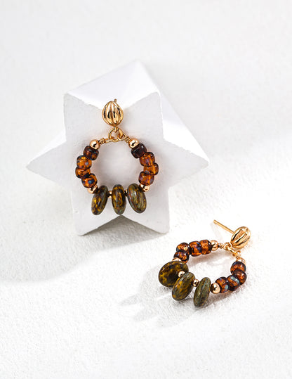 Sterling silver vintage earrings with illusion glass beads – RXYJewelry