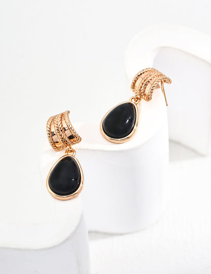 925 Silver Onyx Earrings - RXYjewelry