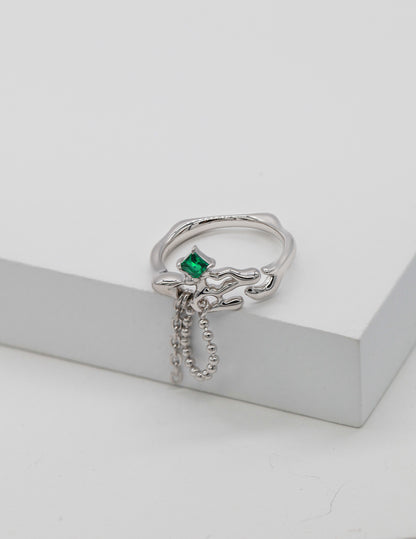Sterling Silver Crystal Ring - RXYjewelry