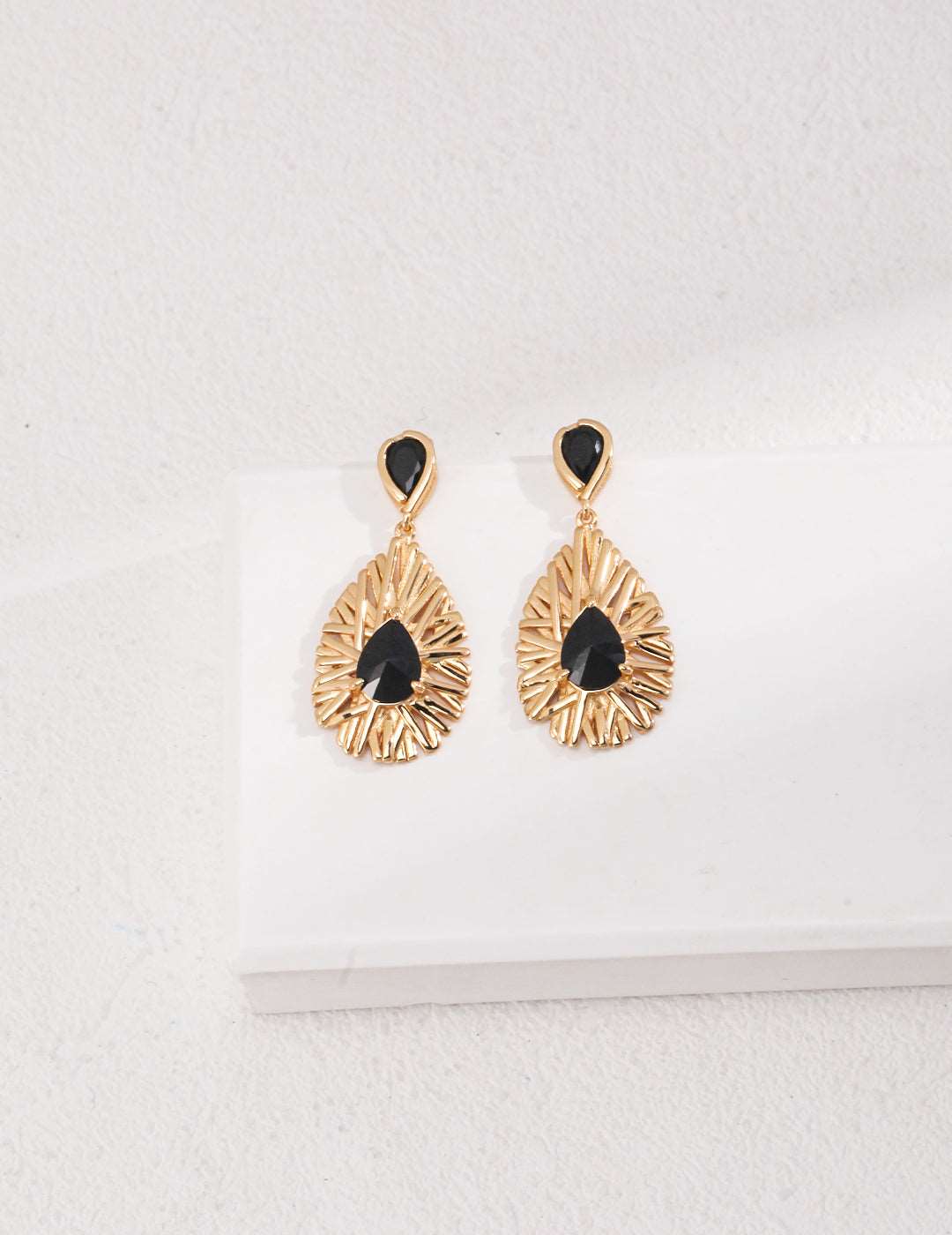 Black zircon Silver Earrings - RXYjewelry