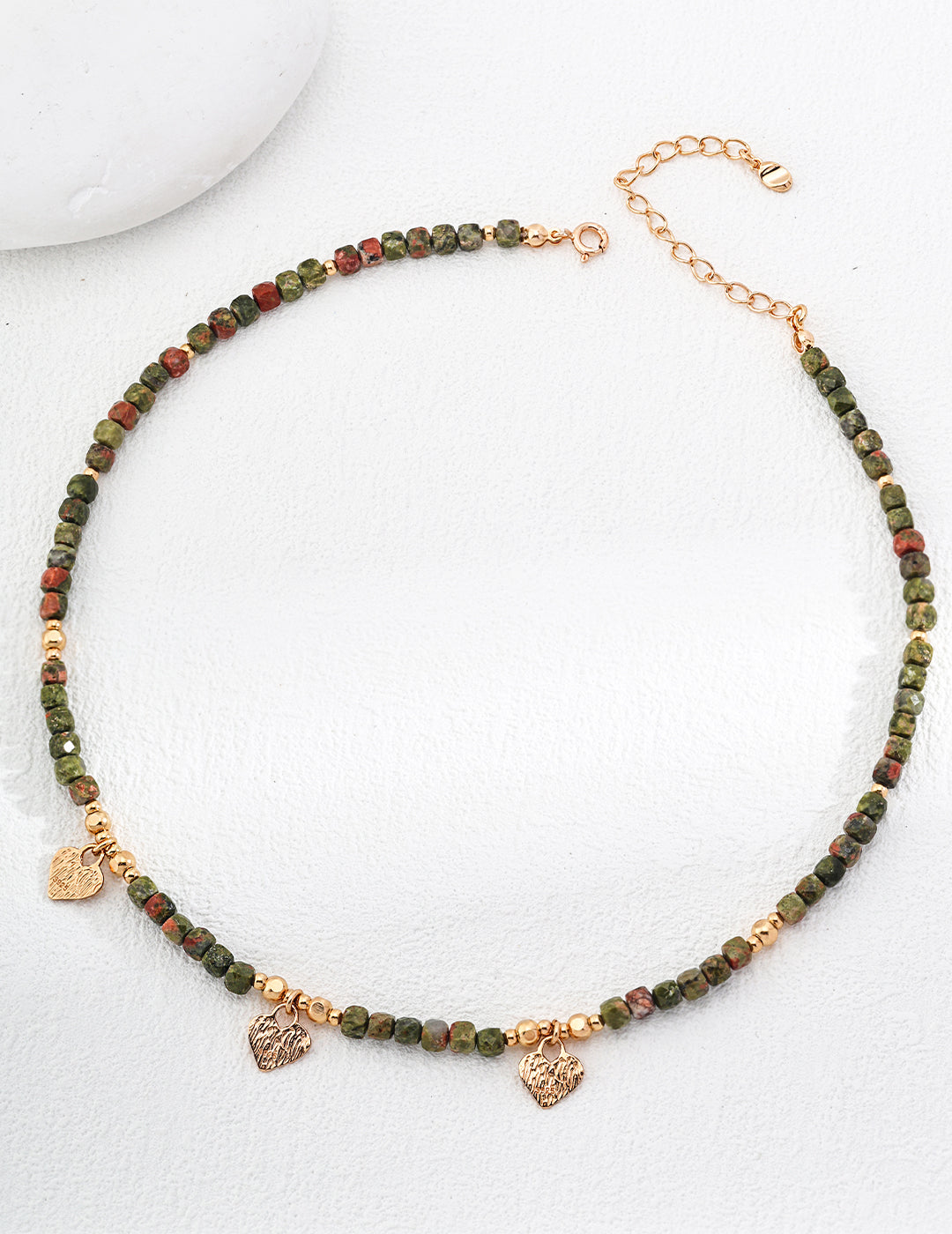 Green agalmatolite and pearl necklace earthy gemstone elegance by RXYJewelry