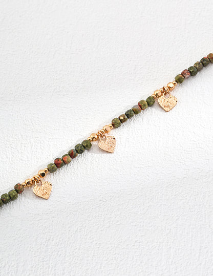 Green agalmatolite and pearl necklace – earthy gemstone elegance by RXYJewelry