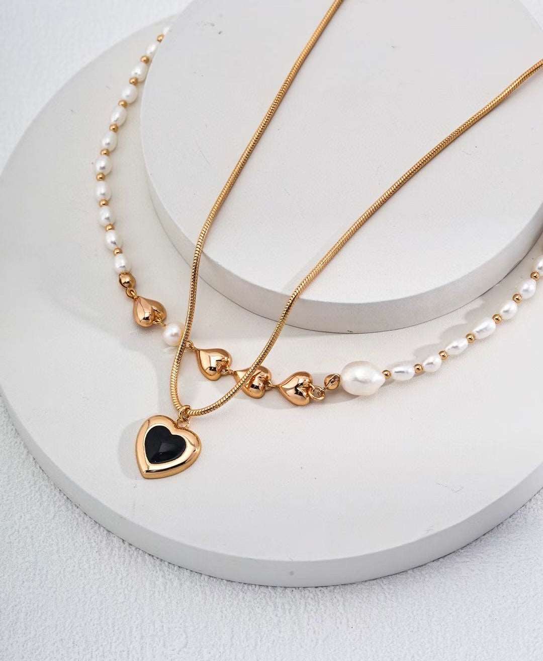 Heart Shaped 925silver Necklace with Natural Pearl - RXYjewelry