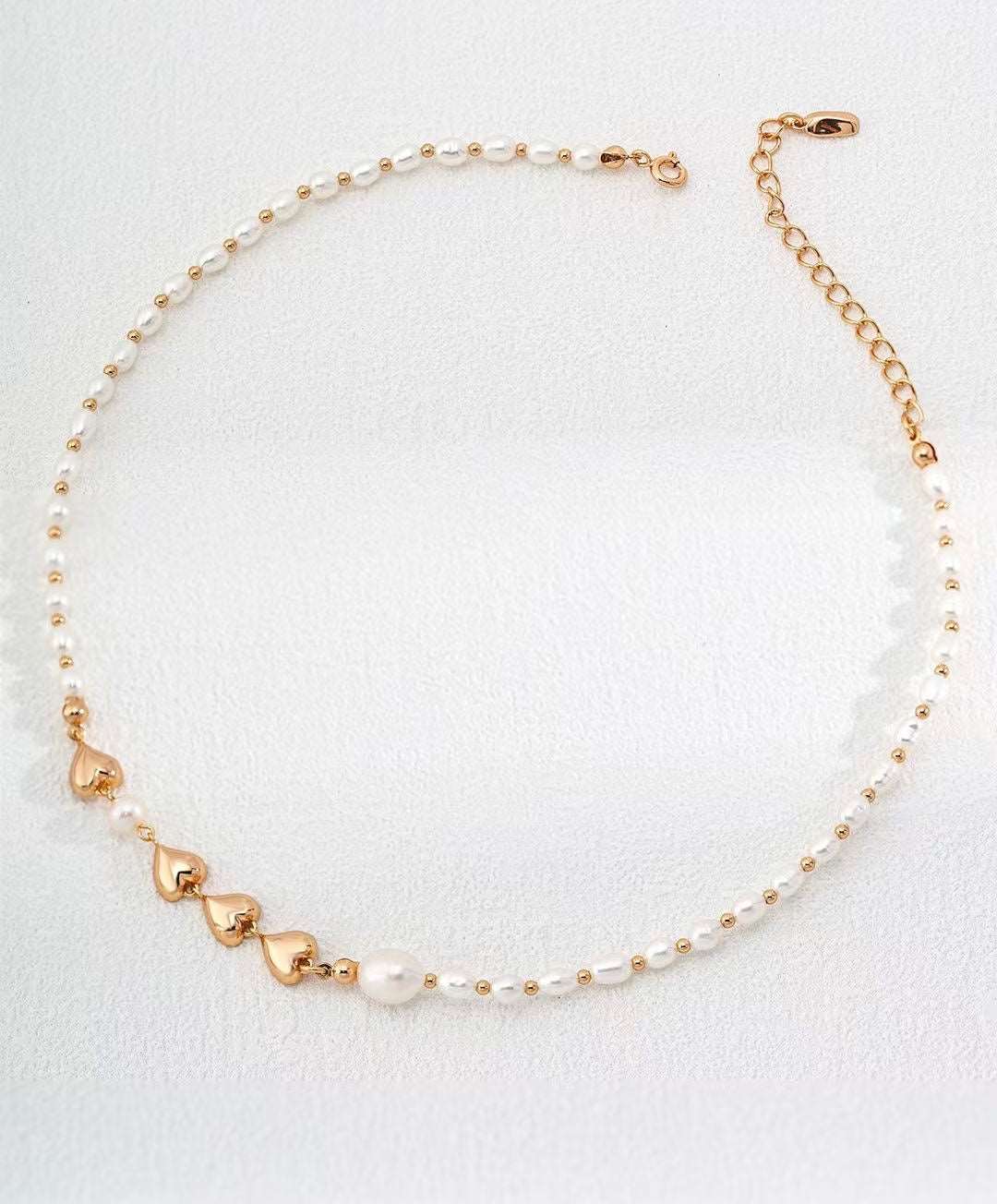 Heart Shaped 925silver Necklace with Natural Pearl - RXYjewelry