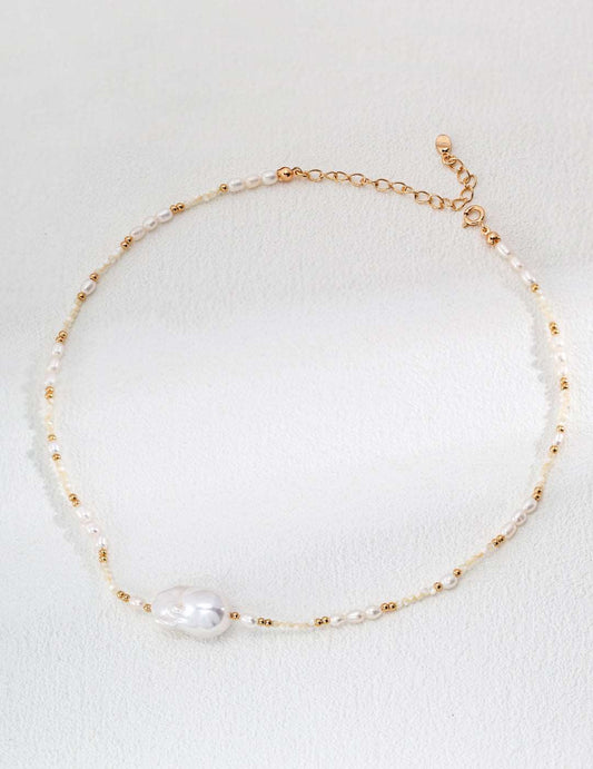 s925 Silver Natural Pearl&Shell Necklace - RXYjewelry
