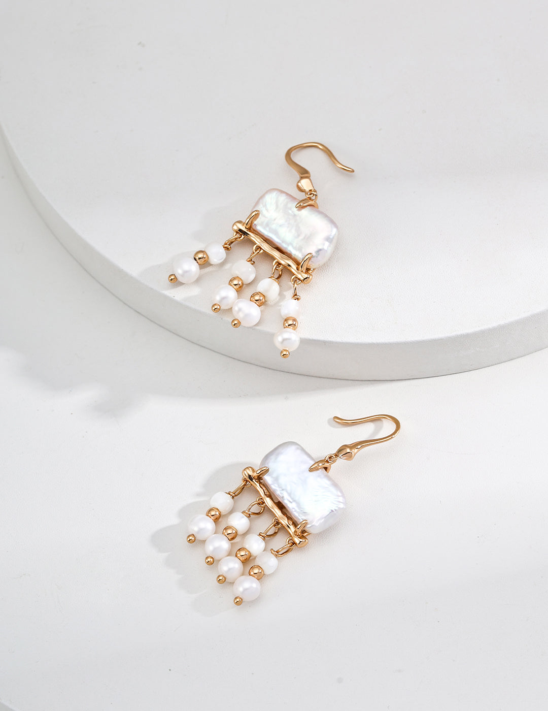 RXY Silver Natural Pearl Shell Earrings