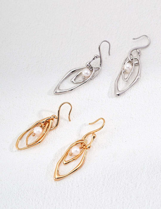 S925 Silver Natural Pearl Earrings - RXYjewelry