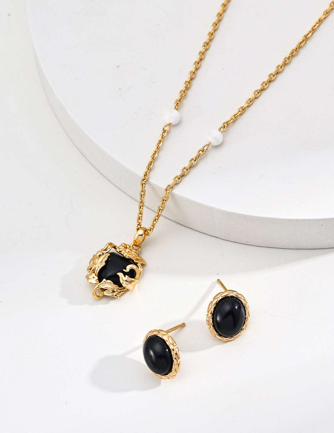RXY 925Silver Onyx Silk Shell Necklace - RXYjewelry