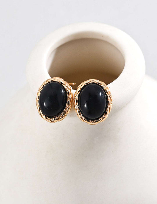 s925 Silver Black Agates Earrings - RXYjewelry