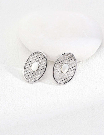 925 Silver with Shell Earrings - RXYjewelry