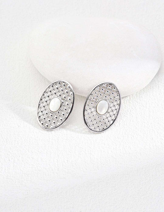 925 Silver with Shell Earrings - RXYjewelry