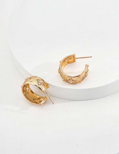 Four-petaled Flower Silver Earrings - RXYjewelry